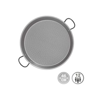 PAELLERA TRADICIONAL DE ACERO PULIDO Ø46 cm (12 PERSONAS)