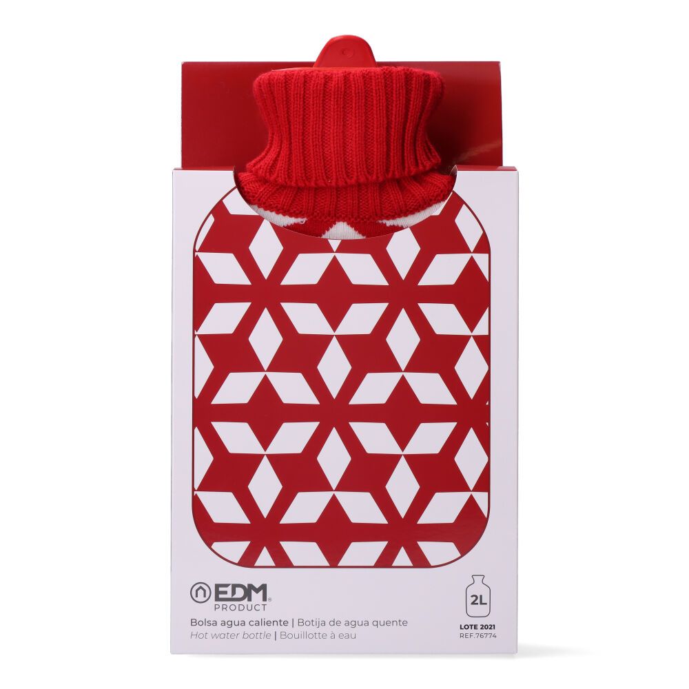 BOLSA DE AGUA CALIENTE 2 L MODELO SIMETRIAS ROJA - Imagen 2
