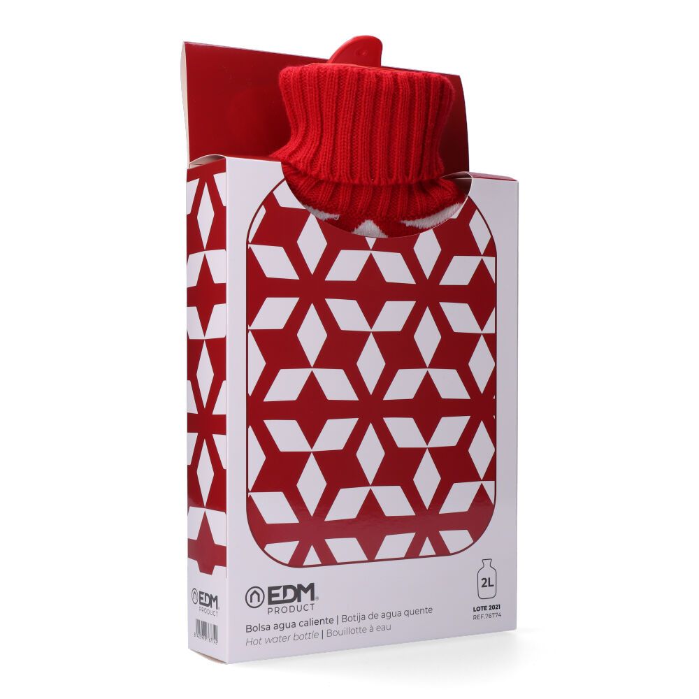 BOLSA DE AGUA CALIENTE 2 L MODELO SIMETRIAS ROJA - Imagen 3