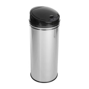 PAPELERA CON SENSOR DE APERTURA AUTOMÁTICA MODELO ALPHA COLOR PLATA/NEGRO 42 l