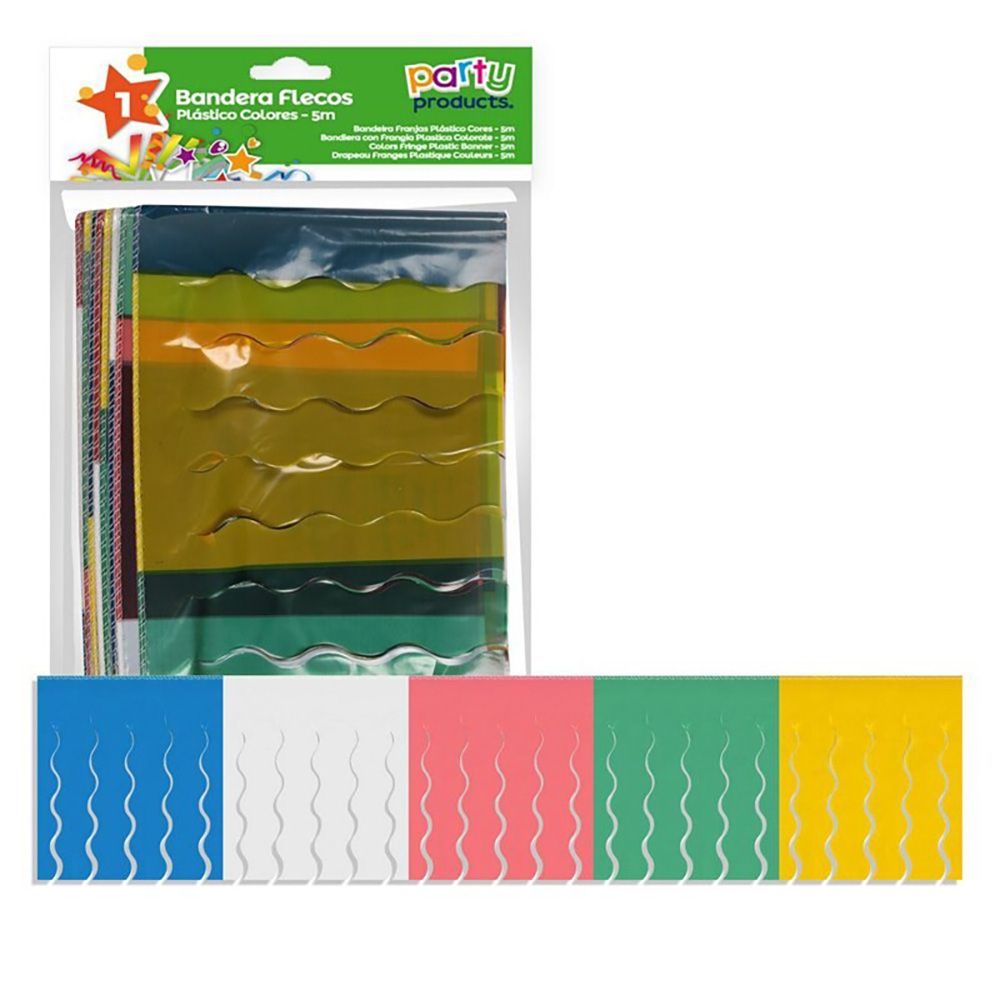 BANDERA FLECOS PLÁSTICO MULTICOLOR PARTY PRODUCTS - Imagen 2
