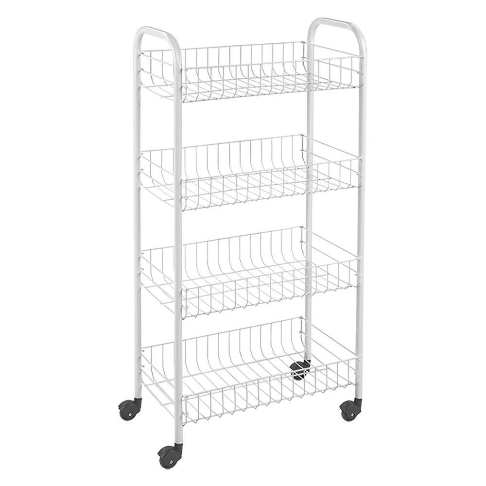 CARRITO MULTIUSO CON 4 CESTOS BLANCO 41 x 23 x 84 cm