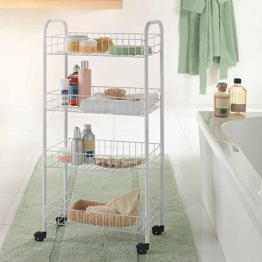 CARRITO MULTIUSO CON 4 CESTOS BLANCO 41 x 23 x 84 cm - Imagen 4