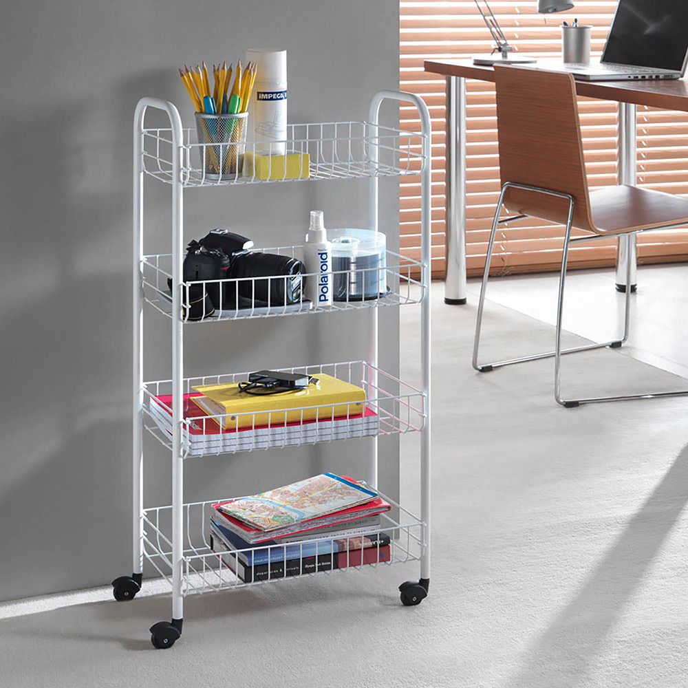 CARRITO MULTIUSO CON 4 CESTOS BLANCO 41 x 23 x 84 cm - Imagen 5