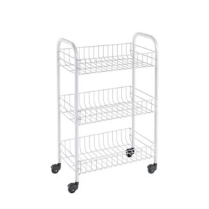 CARRITO MULTIUSO CON 3 CESTOS, BLANCO, 41 x 23 x 63 cm