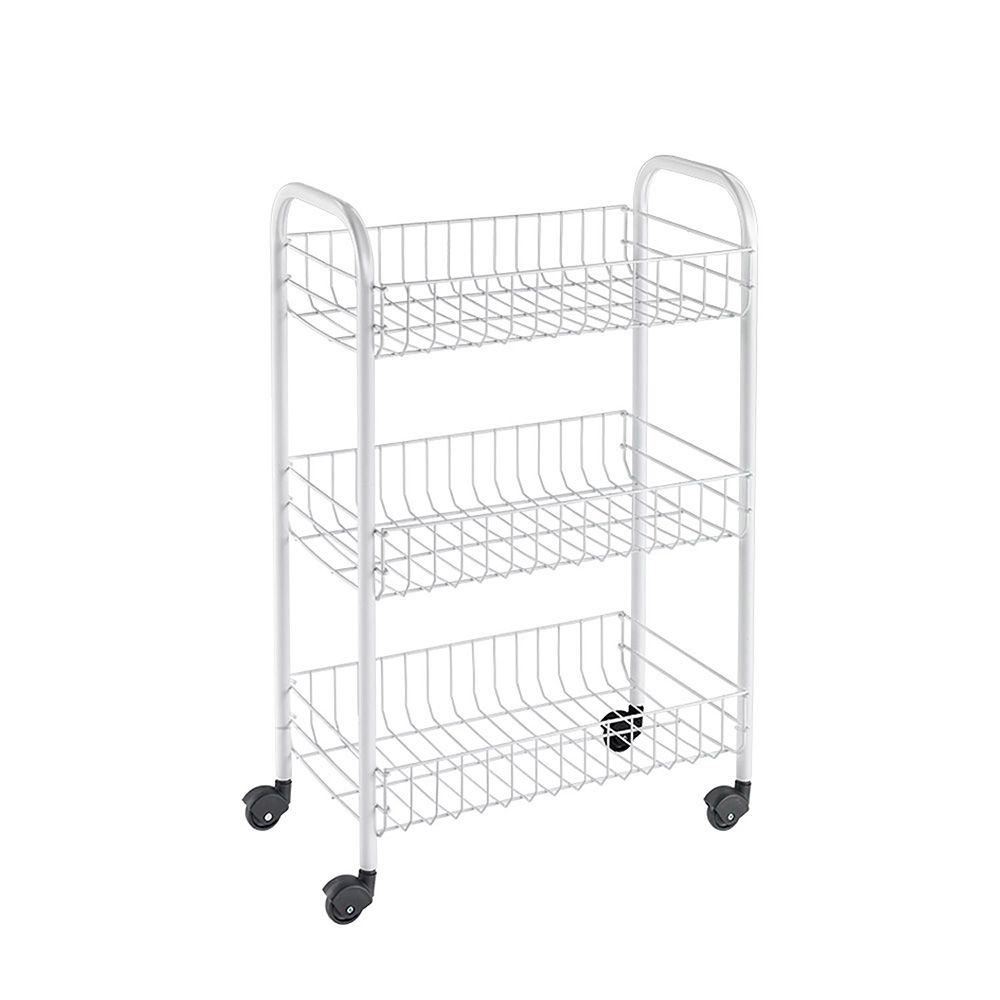 CARRITO MULTIUSO CON 3 CESTOS, BLANCO, 41 x 23 x 63 cm