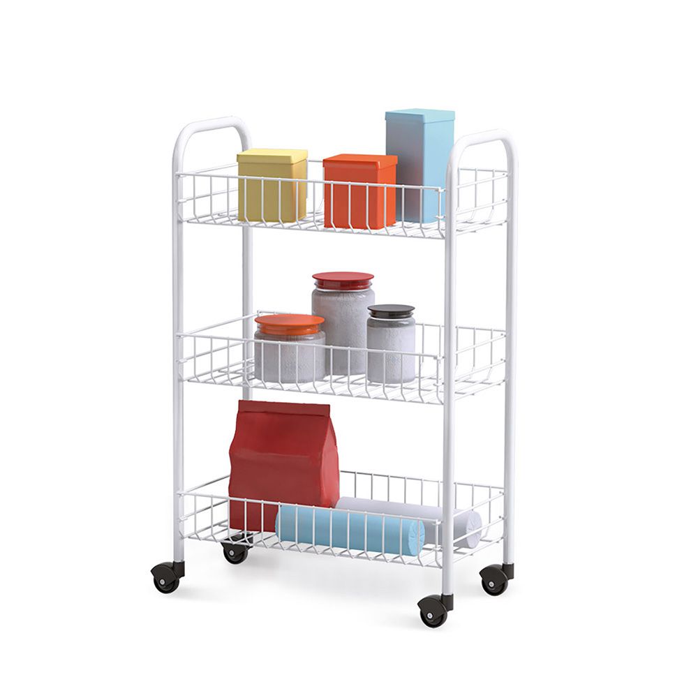 CARRITO MULTIUSO CON 3 CESTOS, BLANCO, 41 x 23 x 63 cm - Imagen 2