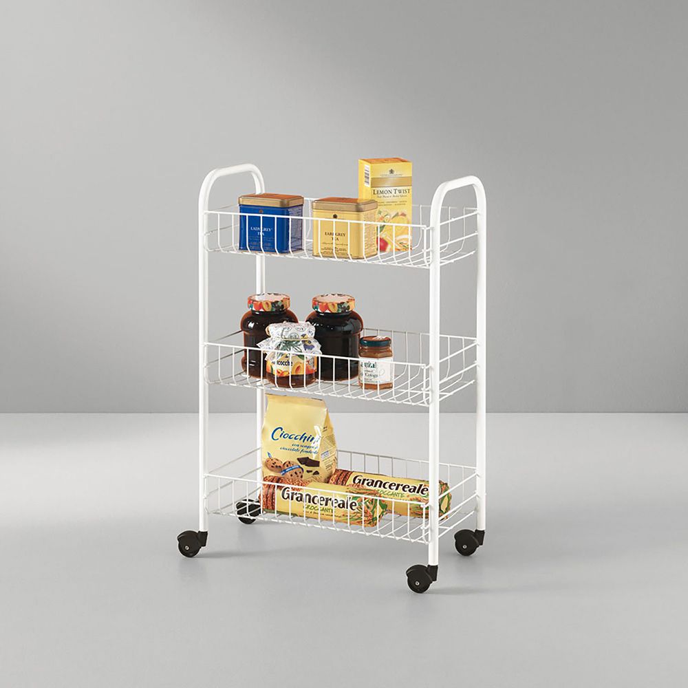 CARRITO MULTIUSO CON 3 CESTOS, BLANCO, 41 x 23 x 63 cm - Imagen 4