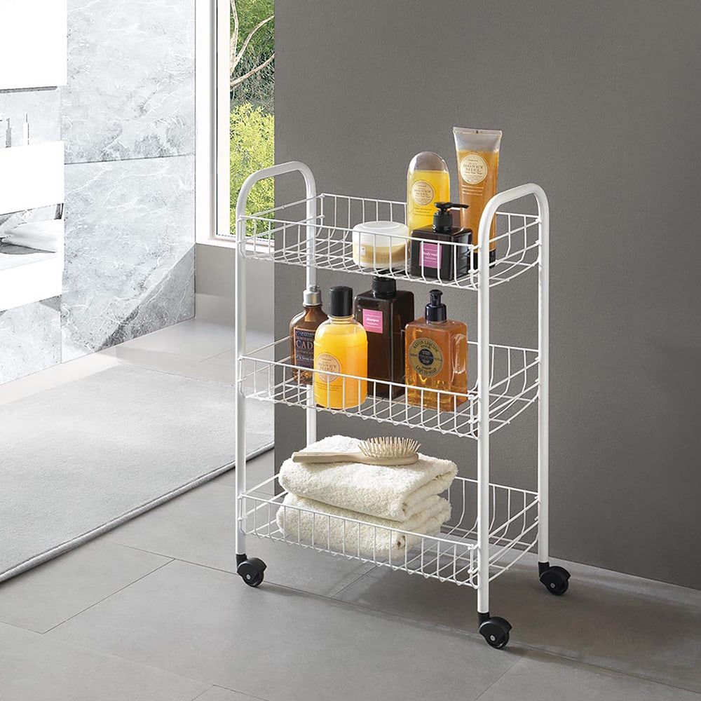 CARRITO MULTIUSO CON 3 CESTOS, BLANCO, 41 x 23 x 63 cm - Imagen 5
