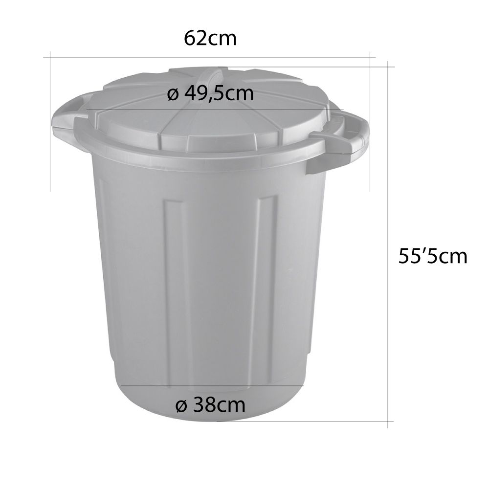 CUBO DE BASURA DE COMUNIDAD 80 LITROS COLOR NEGRO CON TAPA MONDEX - Imagen 2