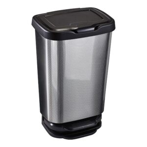 CUBO CON PEDAL CON CIERRE AMORTIGUADO PLATA/NEGRO 39 x 29 x 63,5 cm 40 l