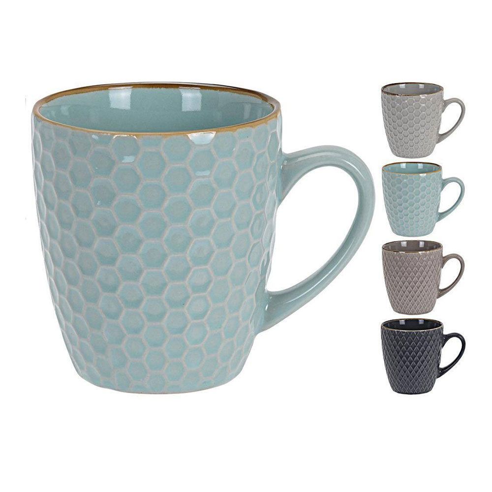 TAZAS DE CAFÉ COLORES SURTIDOS 300 ml, 4 uds