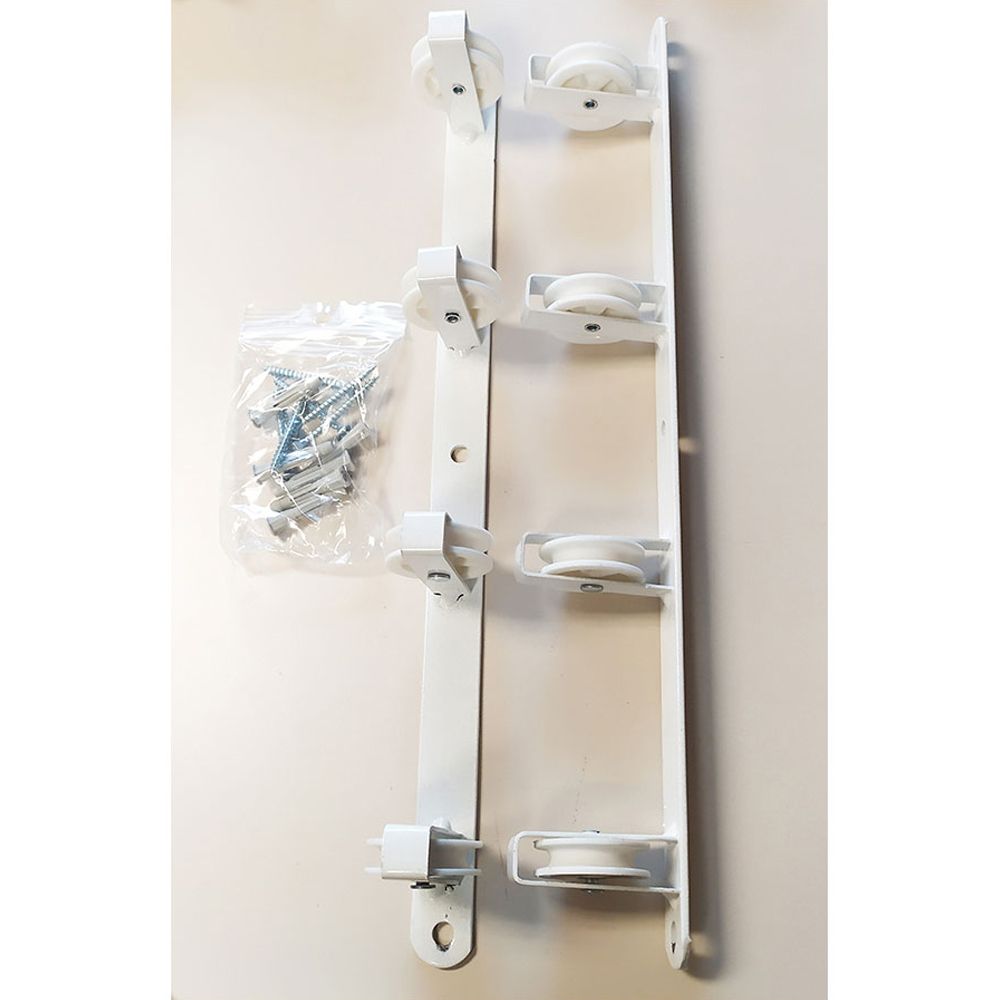 TENDEDERO DE PARED BASIC C/4 POLEAS BLANCO 47 x 5 x 5 cm