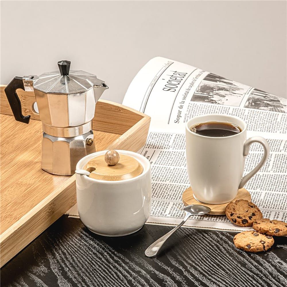 TAZAS PORCELANA MATE BLANCO 350 ml, 6 uds - Imagen 2