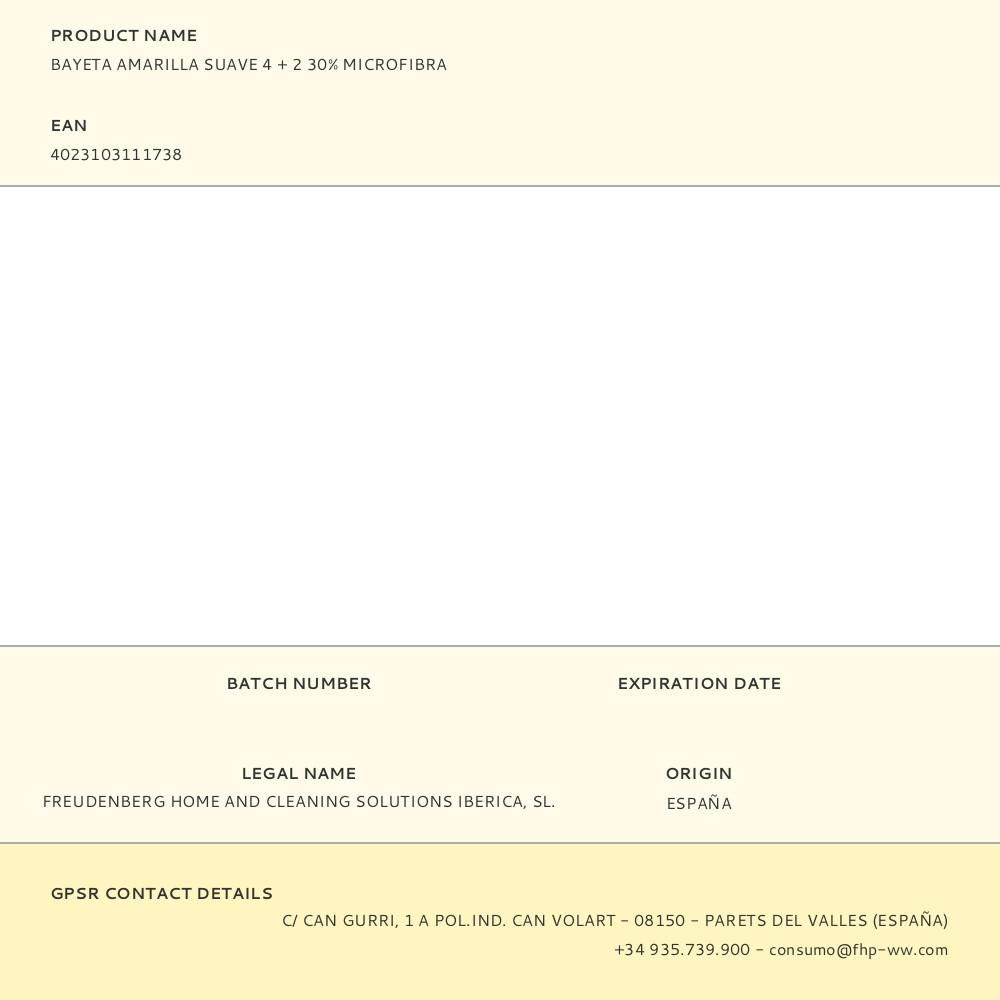 BAYETA AMARILLA SUAVE 4 + 2 30% MICROFIBRA - Imagen 2