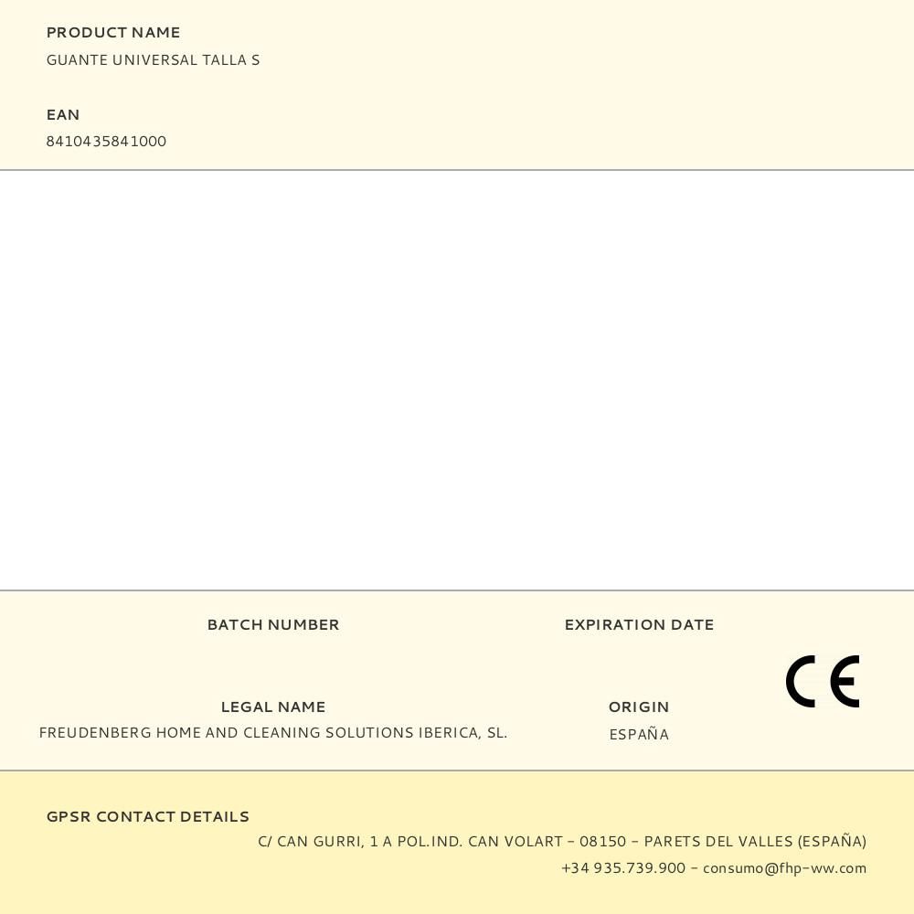 GUANTE UNIVERSAL TALLA S - Imagen 2