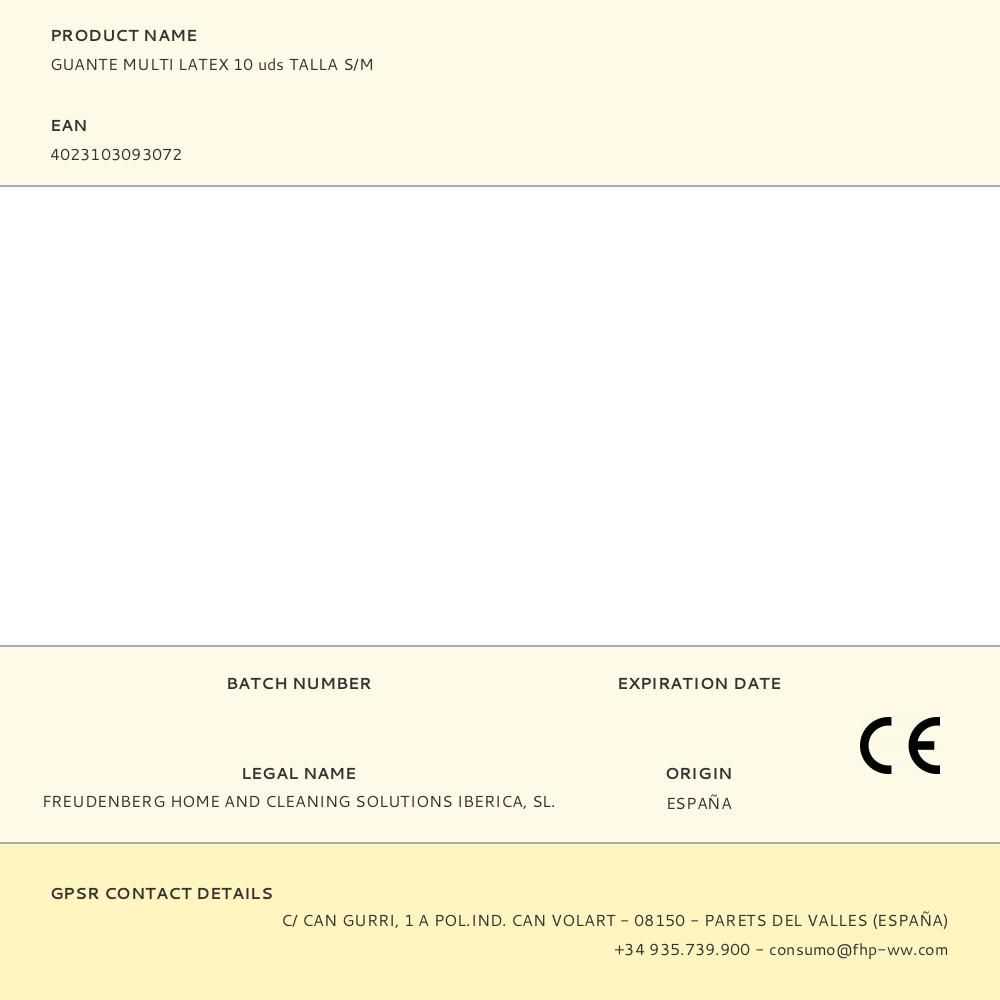 GUANTE MULTI LATEX 10 uds TALLA S/M - Imagen 2