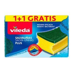 ESTROPAJO SALVAUÑAS PLUS ANTIBACTERIAS 1+1