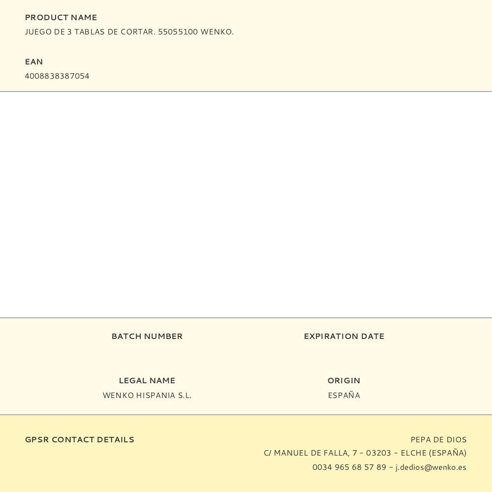 TABLAS DE CORTE 3 uds COLOR NEGRO 38 x 29 x 0,15 cm / 33,5 x 24 x 0,15 cm / 28 x 18 x 0,15 cm - Imagen 7
