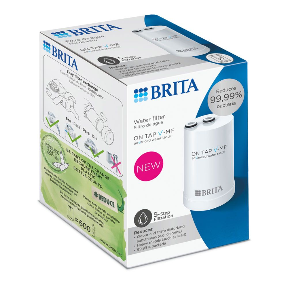 CARTUCHO DE RECAMBIO FILTRO DE AGUA 600l FILTRO ON TAP V-MF P1-REDUCE BACTERIAS 1052398 BRITA - Imagen 2
