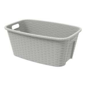 CESTO PARA ROPA 35 l RATTAN COLOR CREMA  59,5 x 39,5 x 25 cm