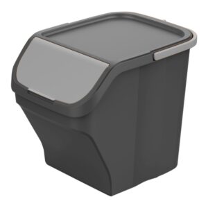 CUBO STACK´N SORT GRIS CON TAPA COLOR GRIS 30 x 40 x 34 cm 25 l