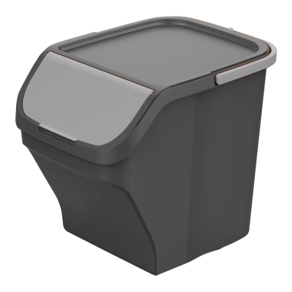 CUBO STACK´N SORT GRIS CON TAPA COLOR GRIS 30 x 40 x 34 cm 25 l
