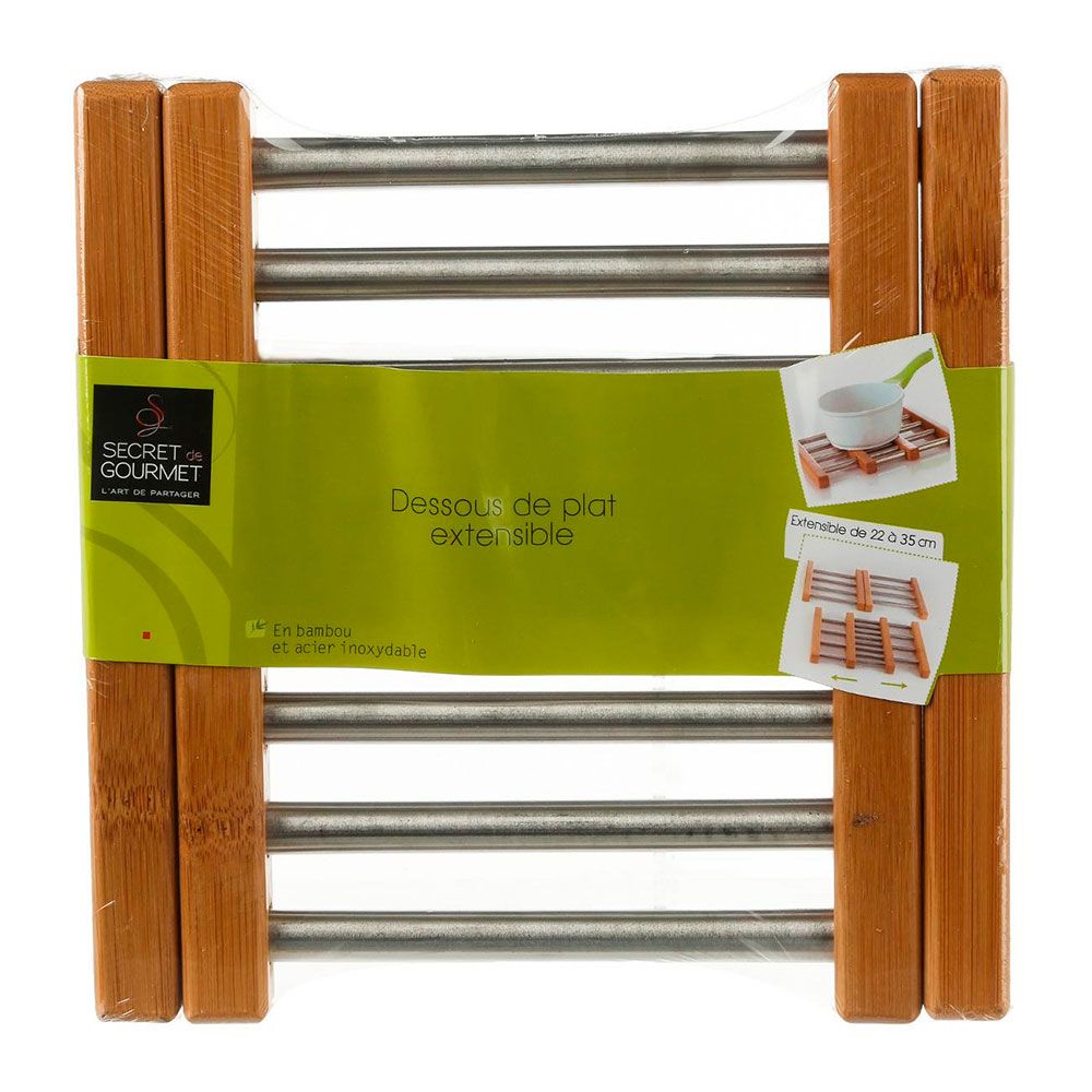 SALVAMANTEL EXTENSIBLE DE BAMBU E INOXIDABLE 35,2 x 22,2 x 2 cm - Imagen 2