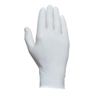 GUANTE LÁTEX, CON POLVO, DESECHABLE, BLANCO, T-07, CAJA 100 uds