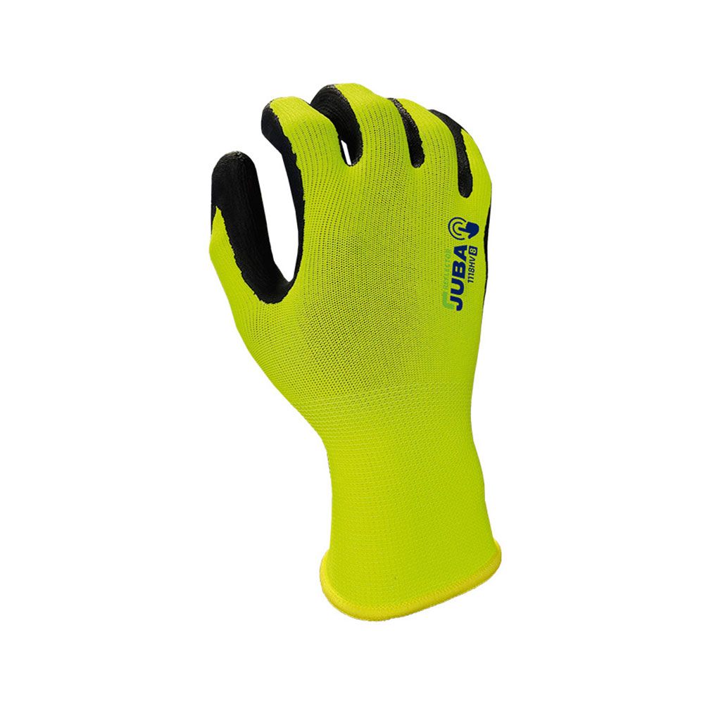 GUANTE POLIÉSTER / ELASTANO PALMA NITRILO FOAM, ALTA VISIBILIDAD, TÁCTIL, T-08