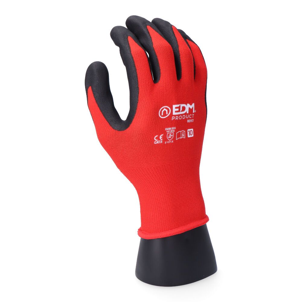 GUANTE NAILON / LICRA PALMA NITRILO FOAM PARA MECÁNICA, T-08 - Imagen 4