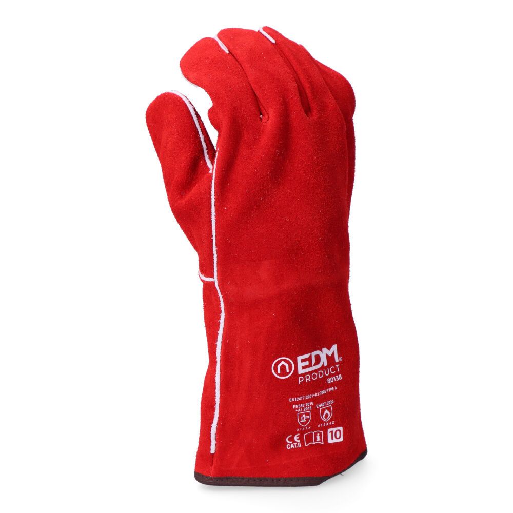 GUANTE PIEL DE SERRAJE COSIDO HILO PARA-ARAMIDA, SOLDADURA, T-10 - Imagen 4