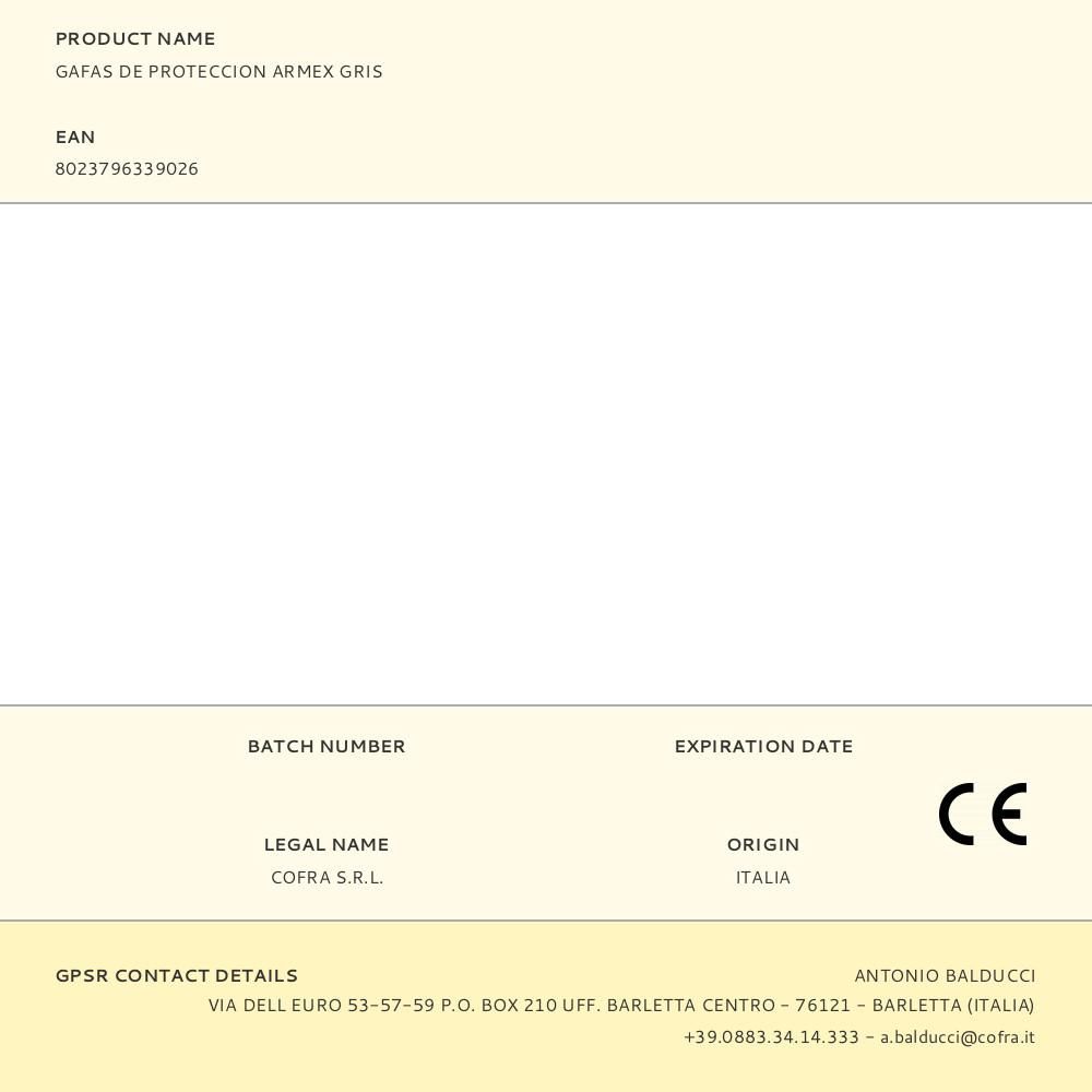 GAFAS DE PROTECCION ARMEX GRIS - Imagen 2