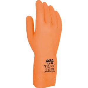 GUANTE LÁTEX / NEOPRENO, FLOCADO INTERIOR ALGODÓN, NARANJA, T-07