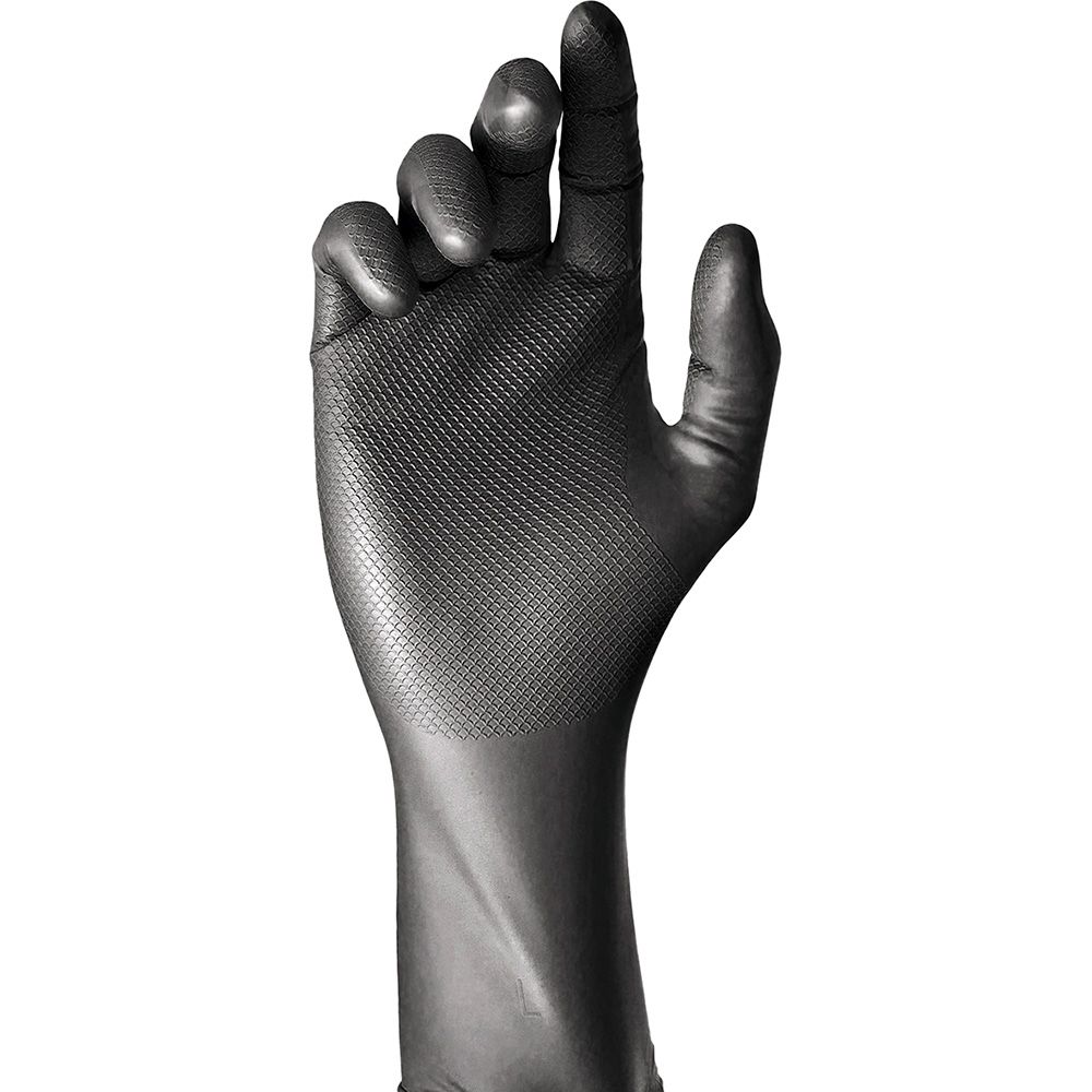 GUANTE NITRILO, SIN POLVO, DESECHABLE, NEGRO, T-08, CAJA 50 uds