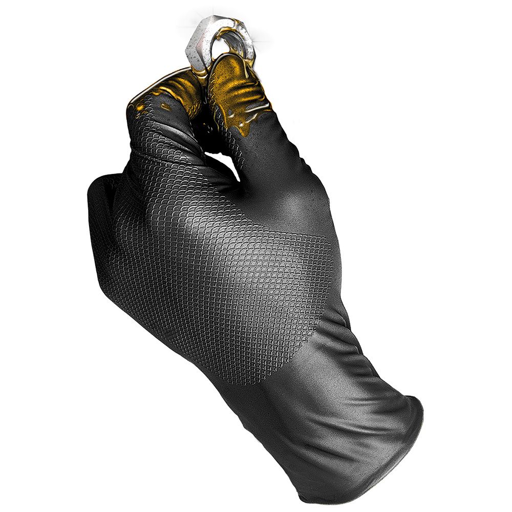 GUANTE NITRILO, SIN POLVO, DESECHABLE, NEGRO, T-10, CAJA 50 uds - Imagen 2