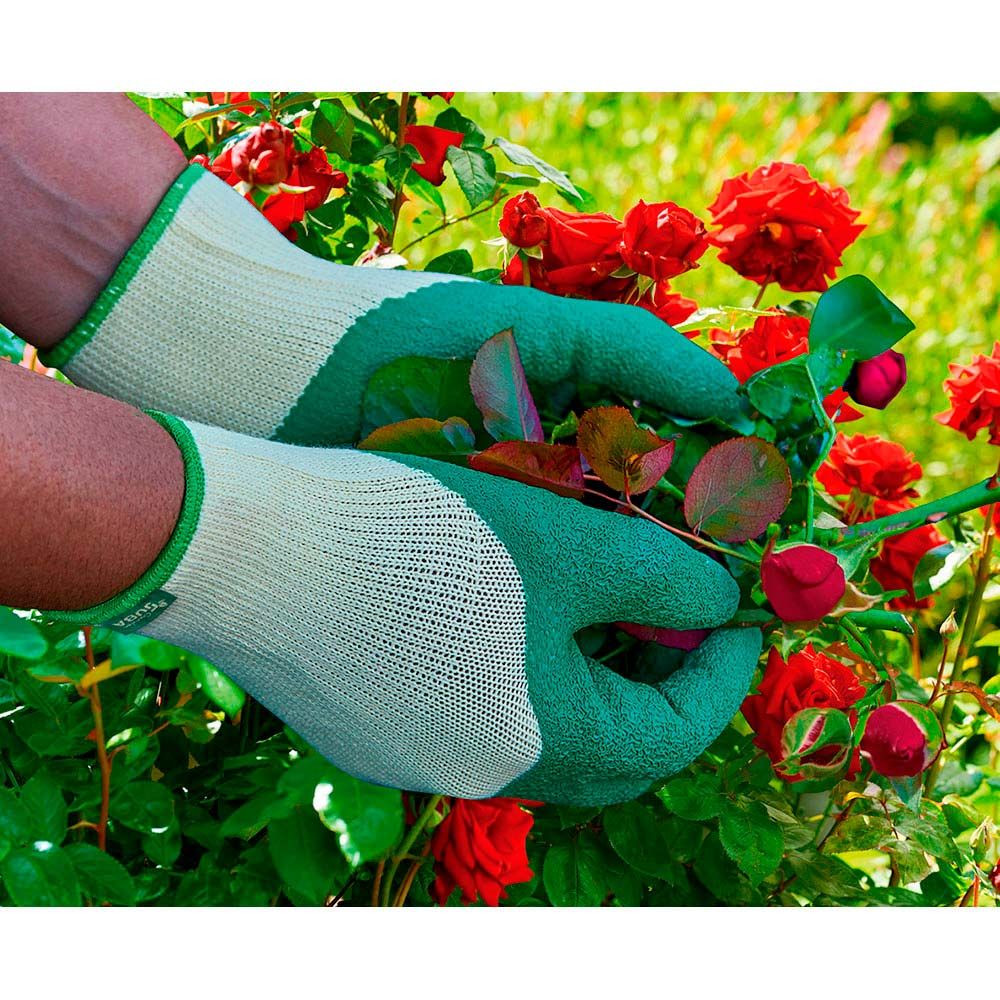 GUANTE POLIÉSTER CON PALMA LÁTEX PARA JARDINERÍA, T-09 - Imagen 4