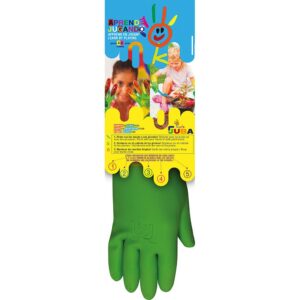 GUANTE LÁTEX FLOCADO INTERIOR, INFANTIL, JARDINERÍA, BICOLOR, T-04 AÑOS
