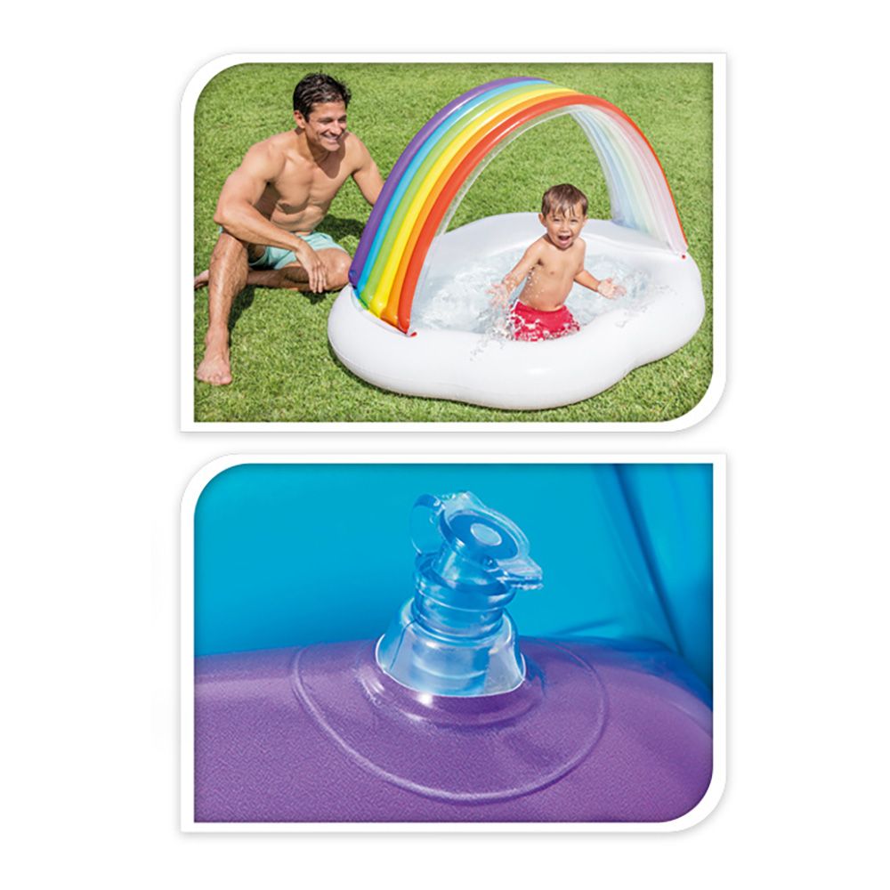 PISCINA HINCHABLE INFANTIL MODELO ARCOÍRIS, 142 x 84 x 119 cm - Imagen 2