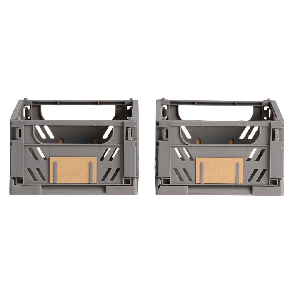 CAJA ALMACENAJE PLEGABLE GRIS 17 x 12.5 x 7 cm SET 2 PIEZAS - Imagen 2