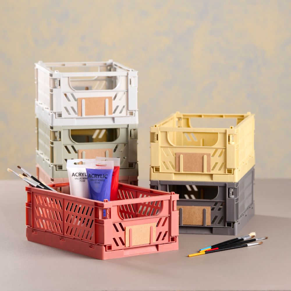 CAJA ALMACENAJE PLEGABLE GRIS 25 x 16,5 x 10 cm SET 2 PIEZAS - Imagen 5
