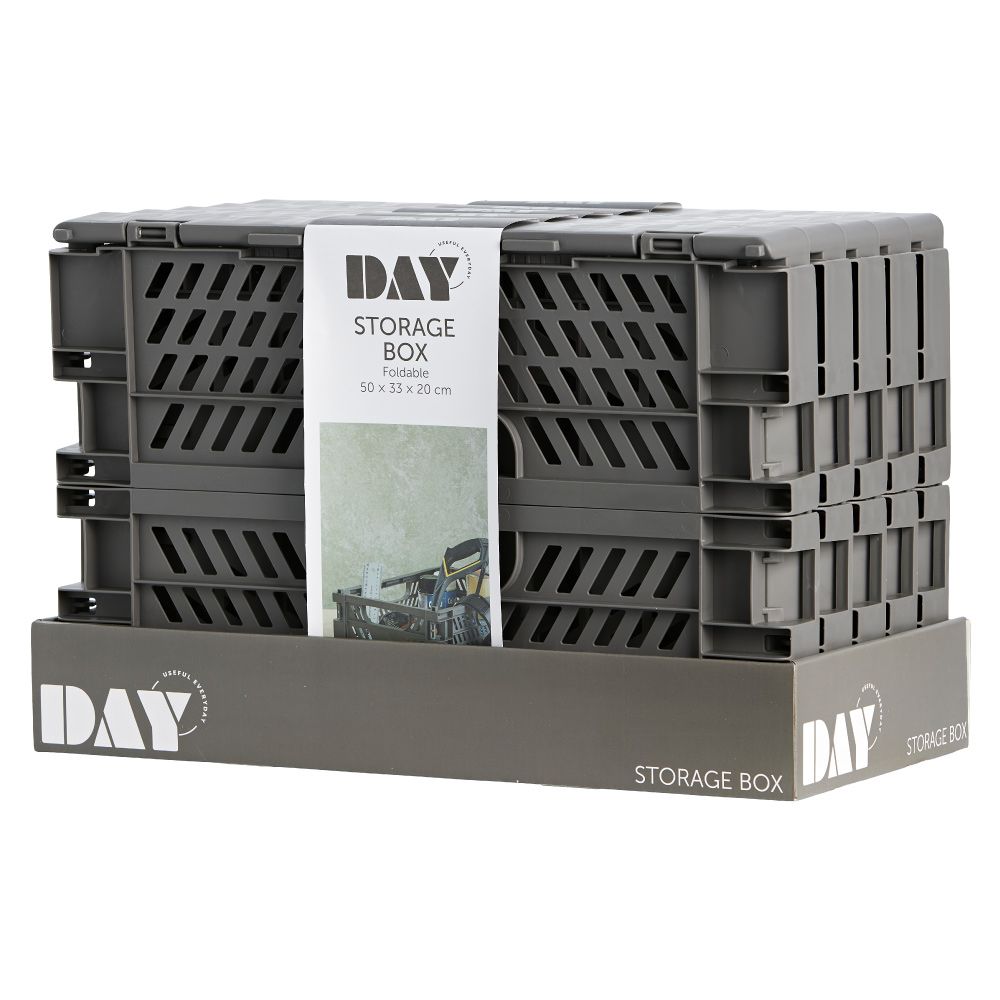 CAJA ALMACENAJE PLEGABLE GRIS 50 x 33 x 25 cm - Imagen 3