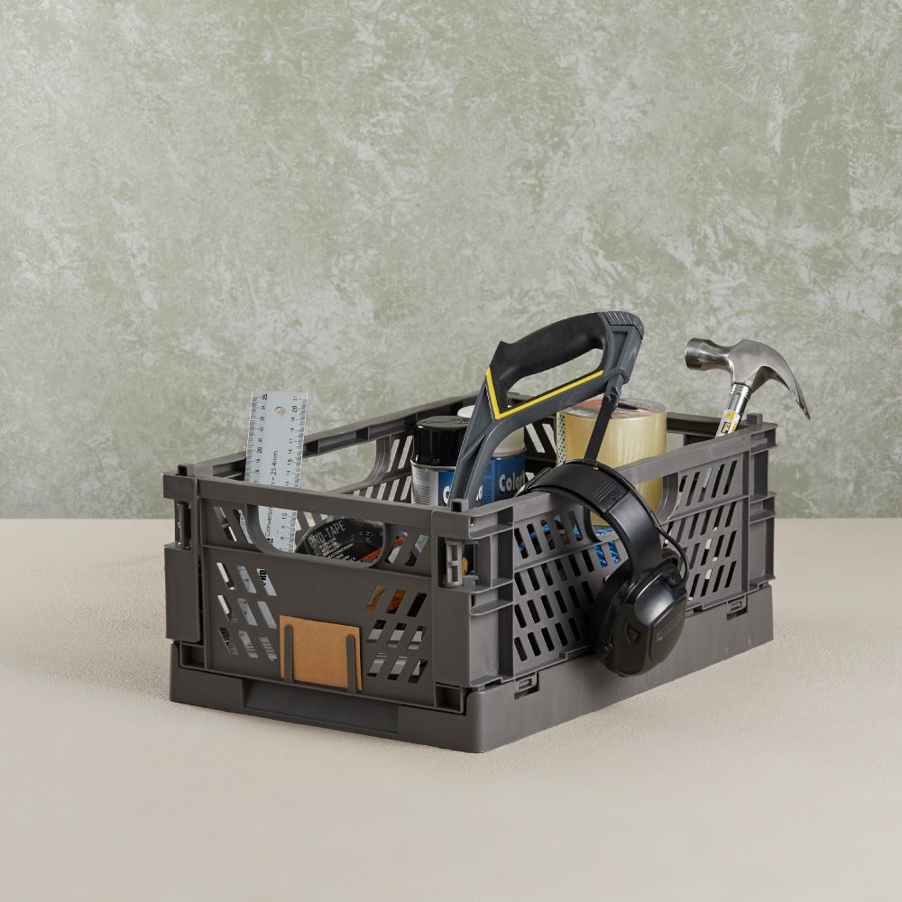 CAJA ALMACENAJE PLEGABLE GRIS 50 x 33 x 25 cm - Imagen 4