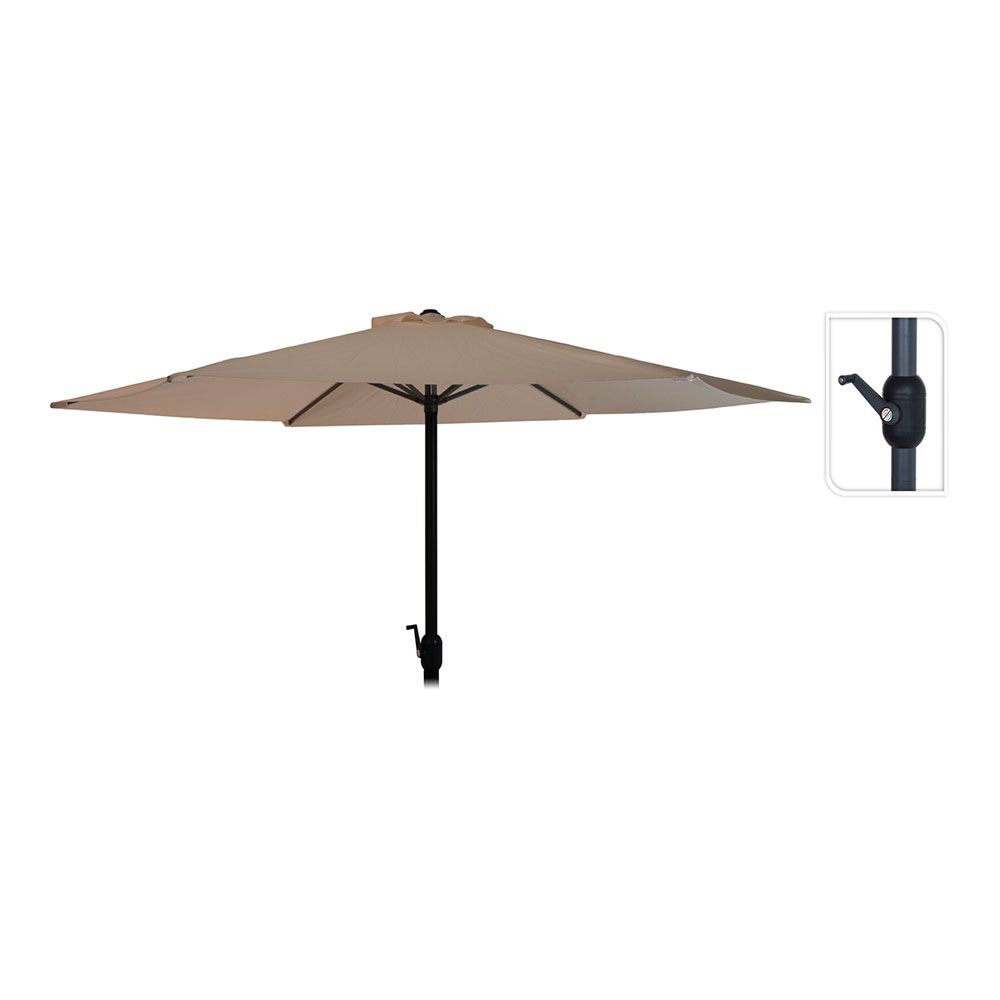 PARASOL PARA JARDÍN, TAUPE, Ø300 x 248 cm