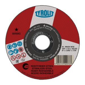DISCO CORTE ACERO INOX 41C Ø125 x 1,0 x 22,23 mm A60R-BFB