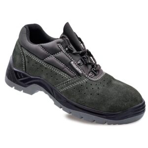 ZAPATOS DE SEGURIDAD PIEL SERRAJE PERFORADA GRIS OSCURO S1P SRC TALLA 41
