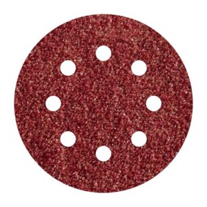 HOJAS DE LIJAR ADHESIVAS DE CORINDÓN PERFORADAS, Ø125 mm, GRANO 80, 5 uds