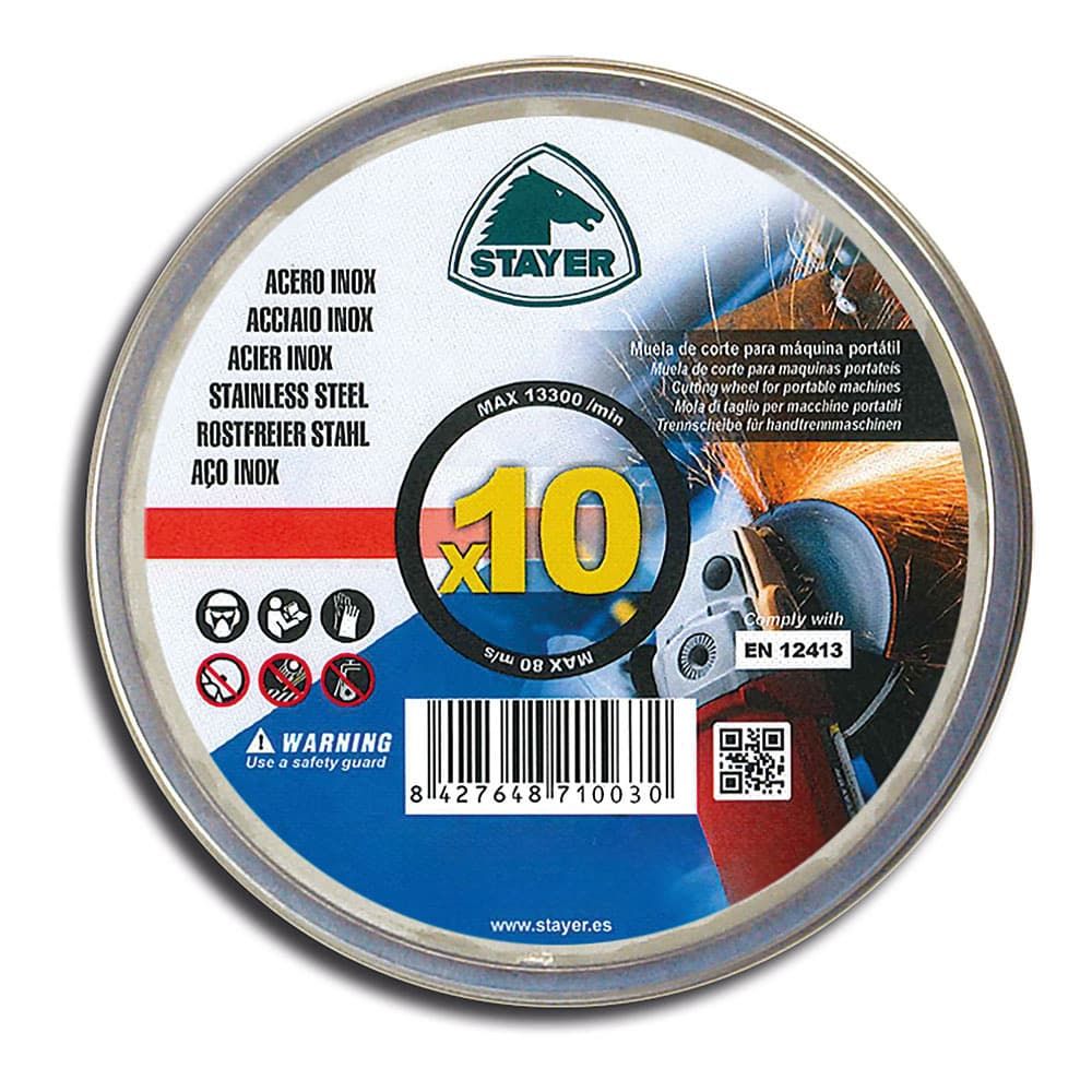 DISCO EXTRAFINO INOX STANDARD, Ø115 x 1,0 x 22,23 mm, CAJA 10 uds