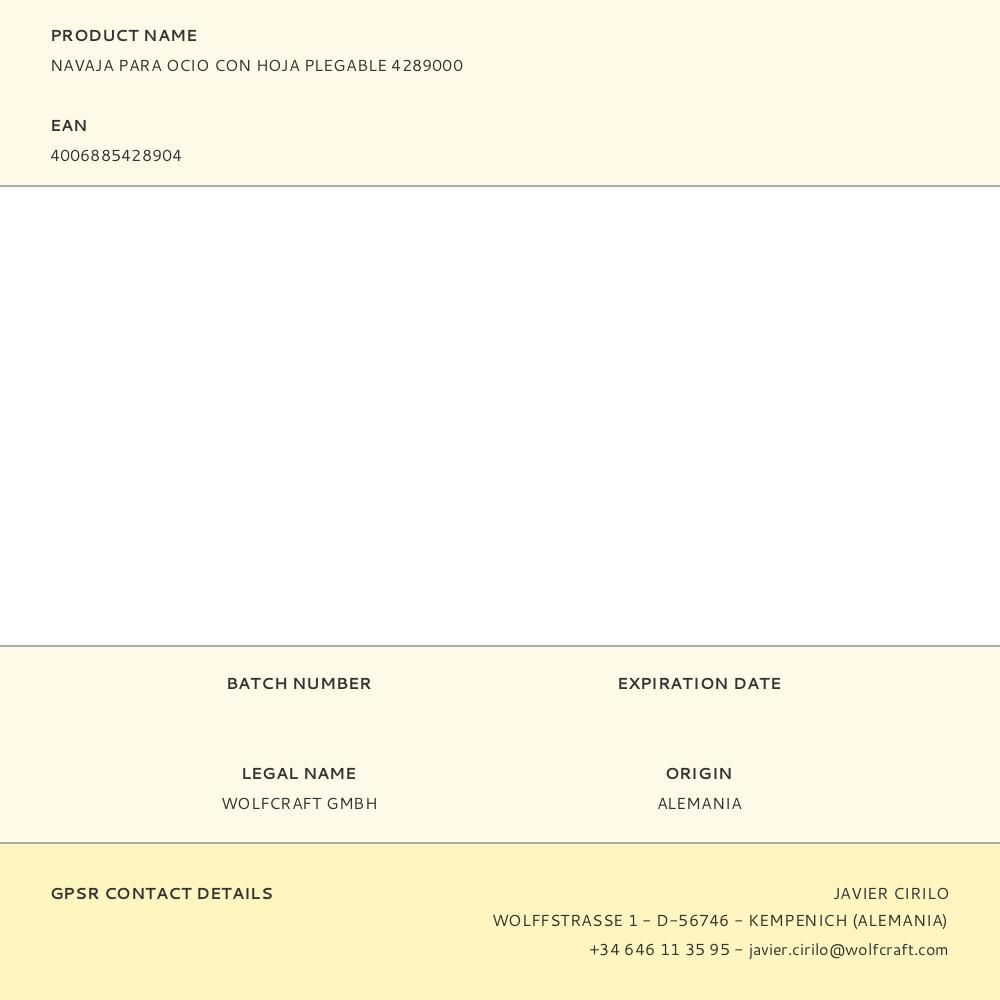 NAVAJA PARA OCIO CON HOJA PLEGABLE 4289000 - Imagen 4