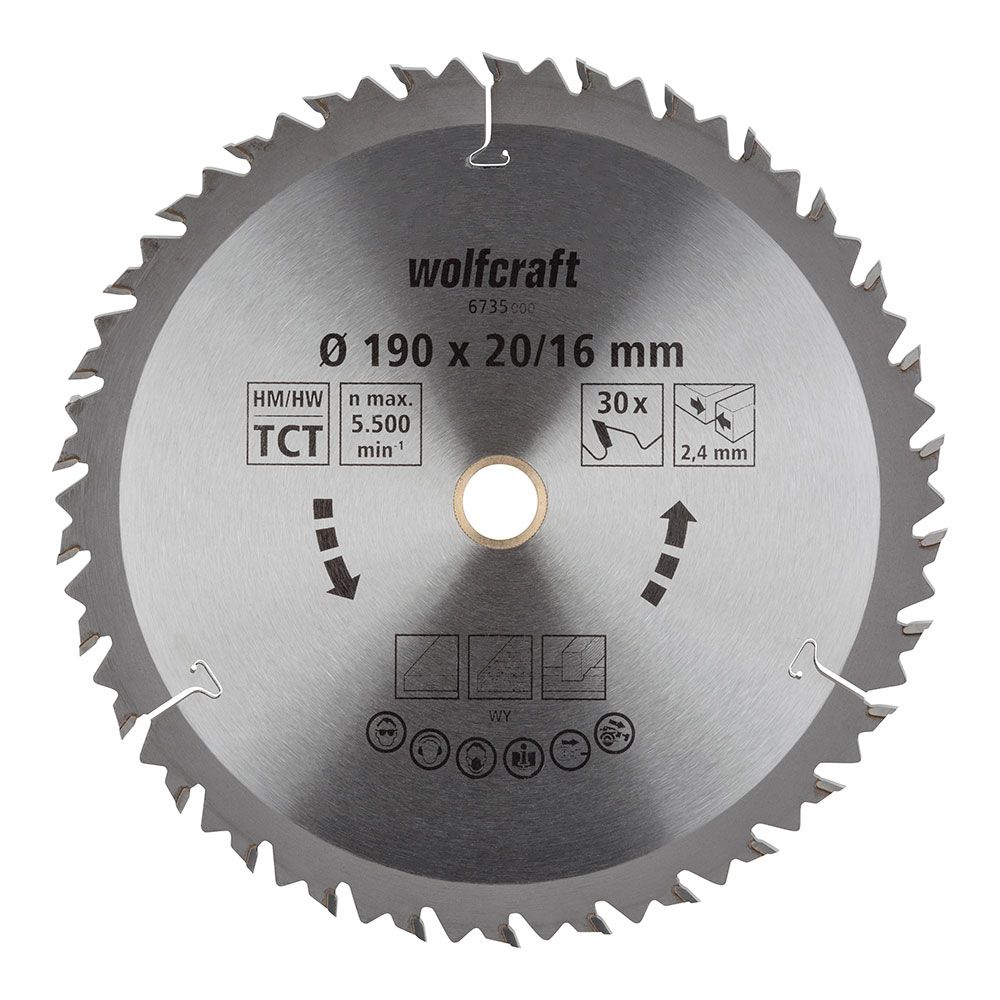 DISCO DE SIERRA CIRCULAR CT, Ø190 mm x 20 DIENTES
